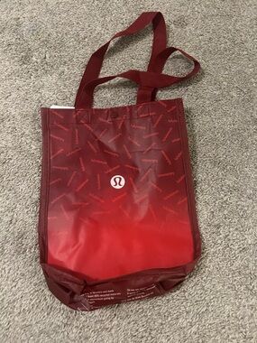 Lululemon Red Reusable Tote Bag | Logo Shopping Gym Carry Bag
